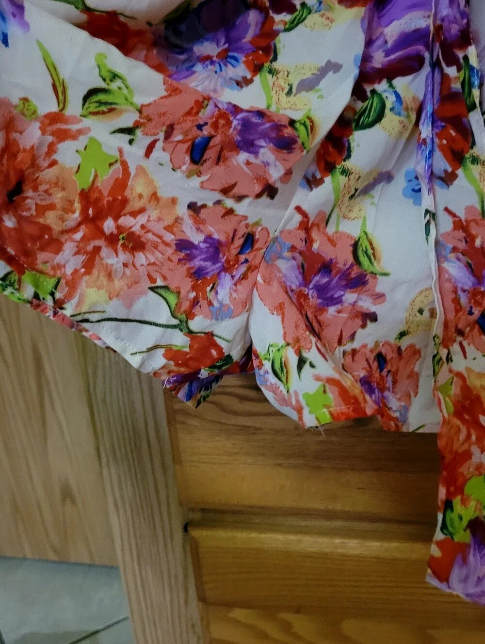 Gianni Bini Floral Watercolor V-neck Romper, Size S